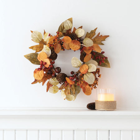Harvest Mixed Leaf and Berry Mini Wreath