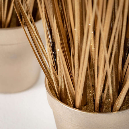 Gold Potted Onion Grass Set 2