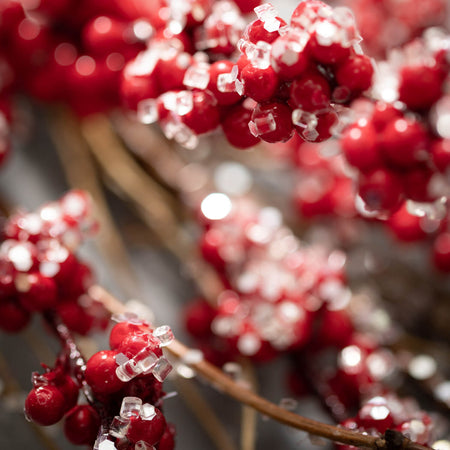 Frosted Red Berry & Twig Spray