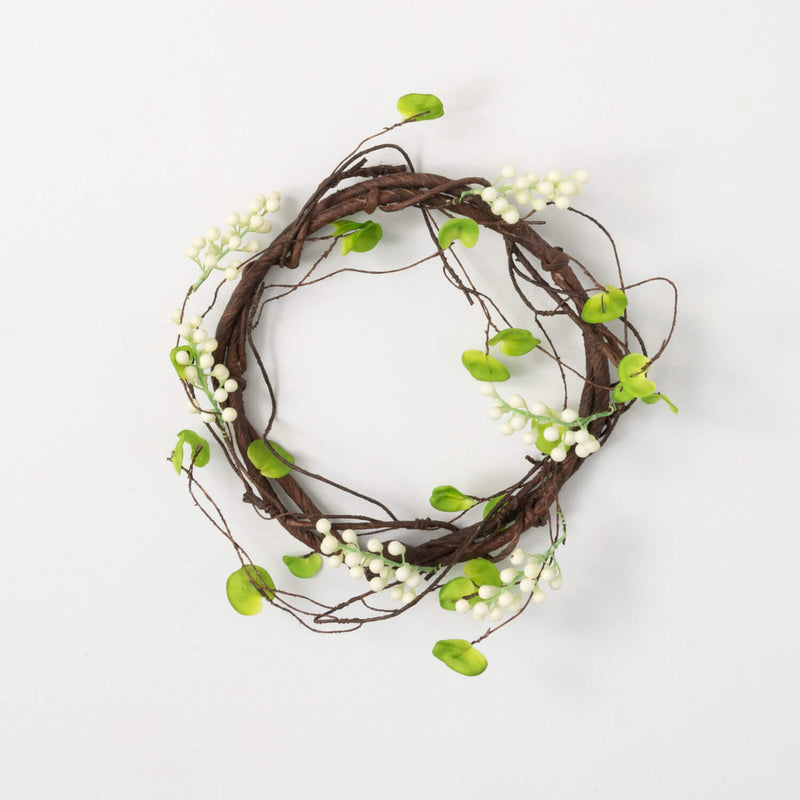 White Berry Curly Twig Wreath