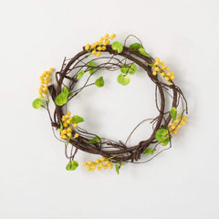 Yellow Berry Curly Twig Wreath