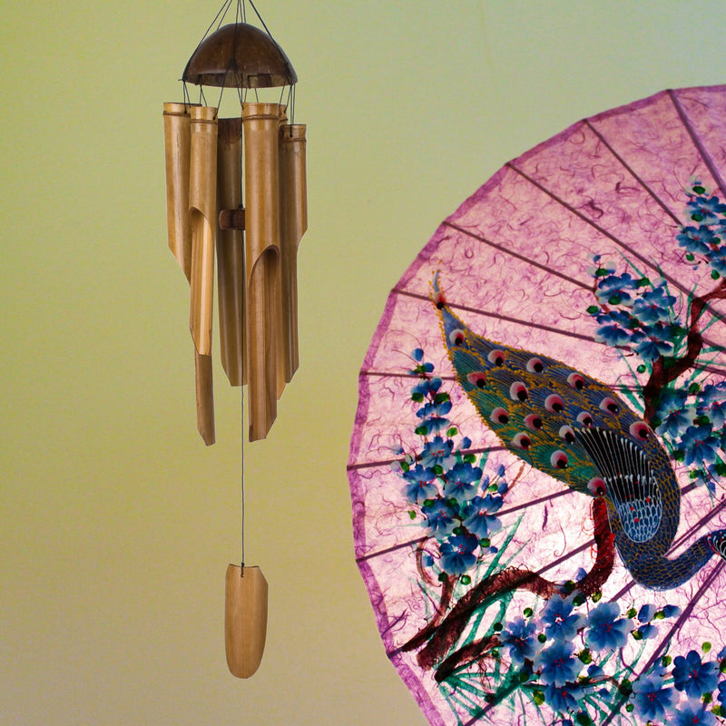 Half Coconut Bamboo Chime - Large main image