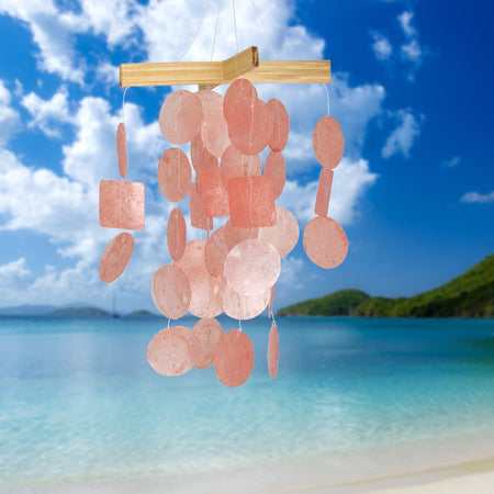 Mini Capiz Chime - Coral proportion image