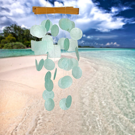 Mini Capiz Chime - Aqua proportion image