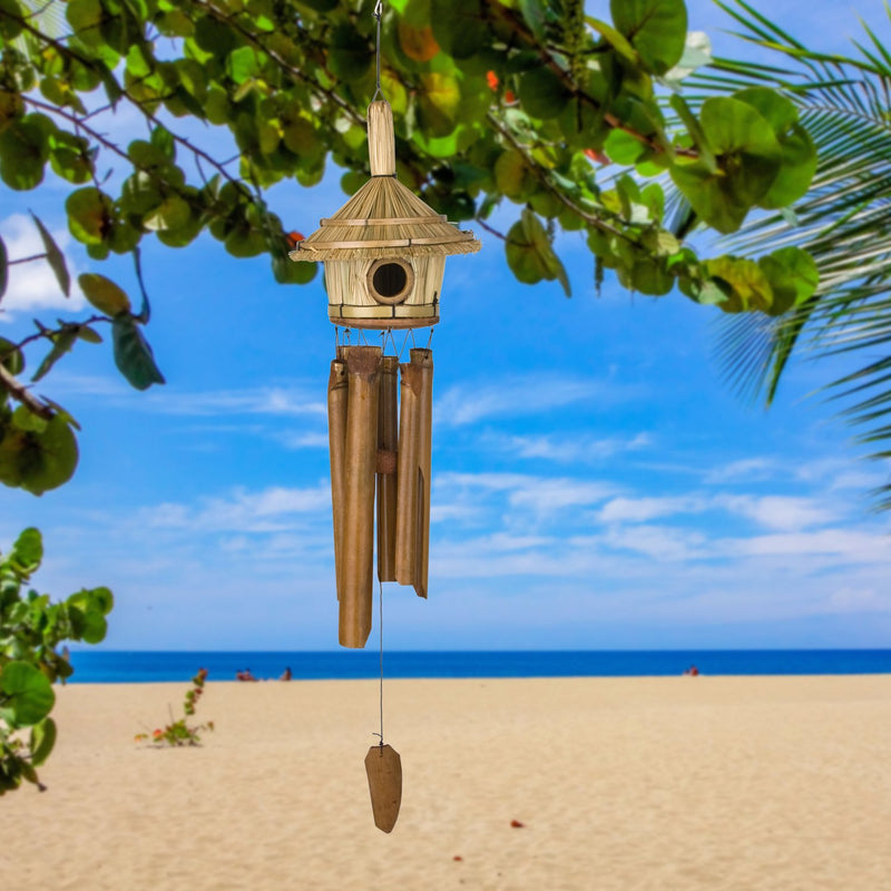 Thatched Roof Birdhouse Bamboo Chime main image