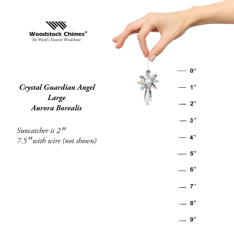 Crystal Guardian Angel Suncatcher - Large, Aurora Borealis main image