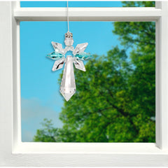 Crystal Guardian Angel Suncatcher - Large, Blue Zircon main image