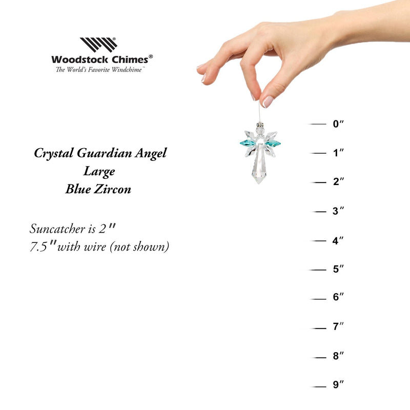 Crystal Guardian Angel Suncatcher - Large, Blue Zircon main image