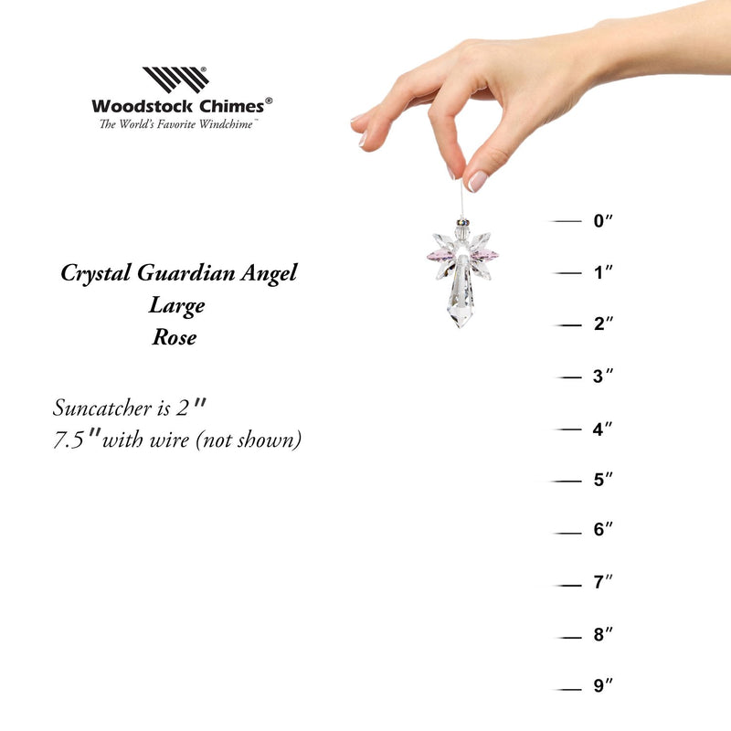 Crystal Guardian Angel Suncatcher - Large, Rose main image