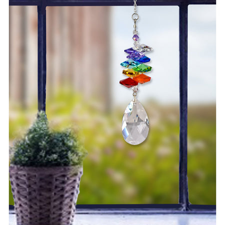 Crystal Rainbow Cascade Suncatcher - Almond proportion image