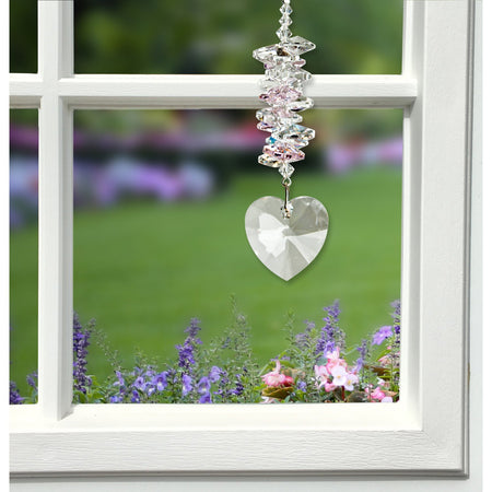 Crystal Heart Cascade Suncatcher - Rose alernate product image
