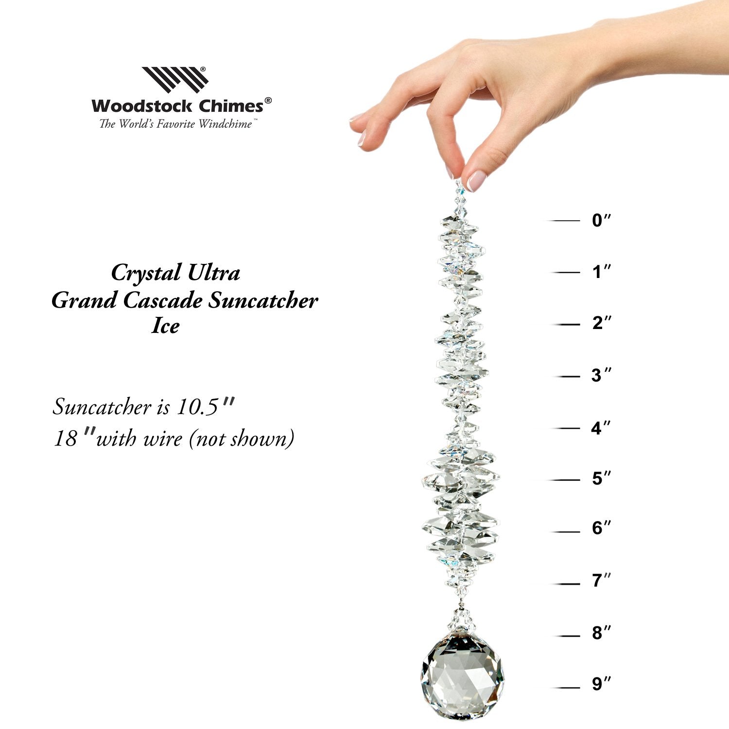 Crystal Ultra Grand Cascade Suncatcher - Ice proportion image