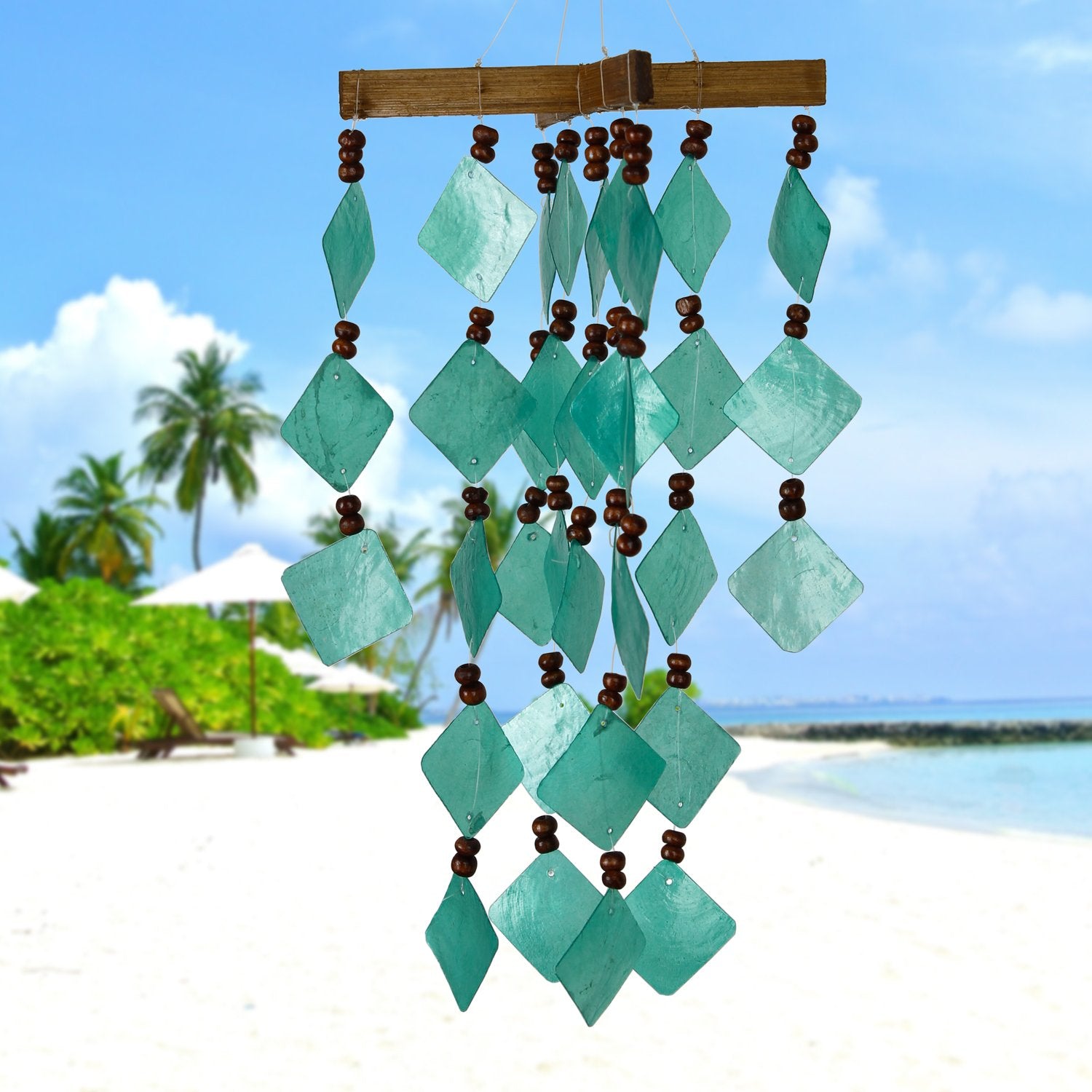 Diamond Capiz Chime - Green lifestyle image