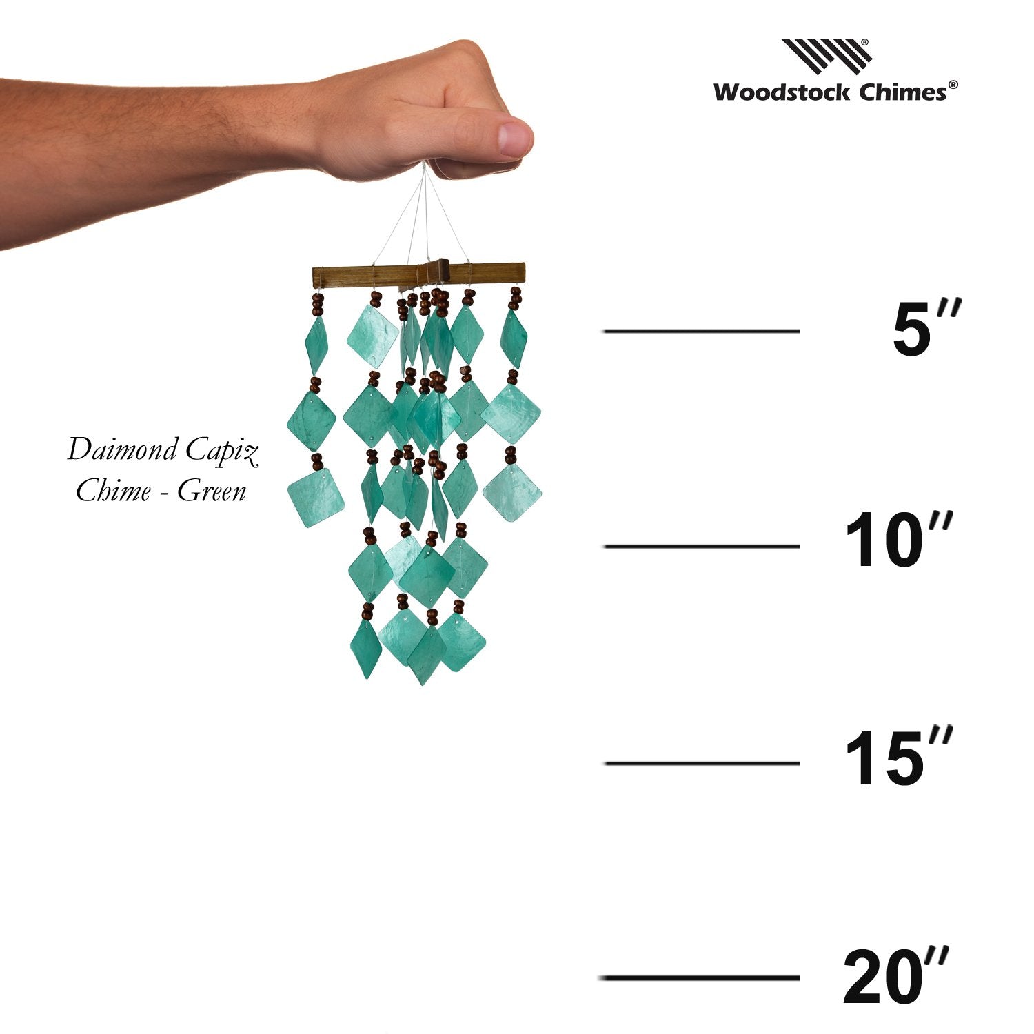 Diamond Capiz Chime - Green proportion image