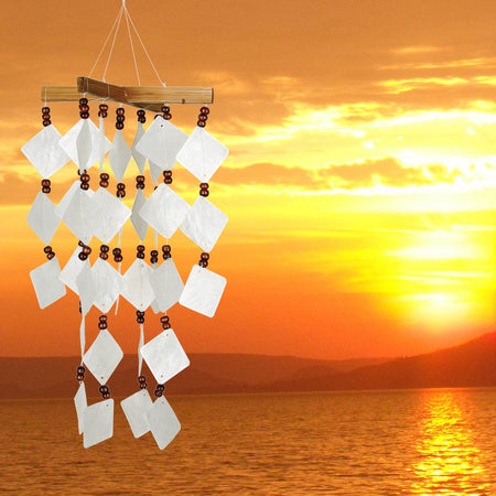 Diamond Capiz Chime - White proportion image