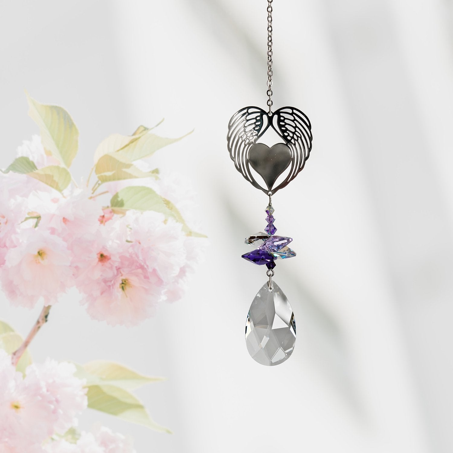 Crystal Fantasy Suncatcher - Winged Heart lifestyle image