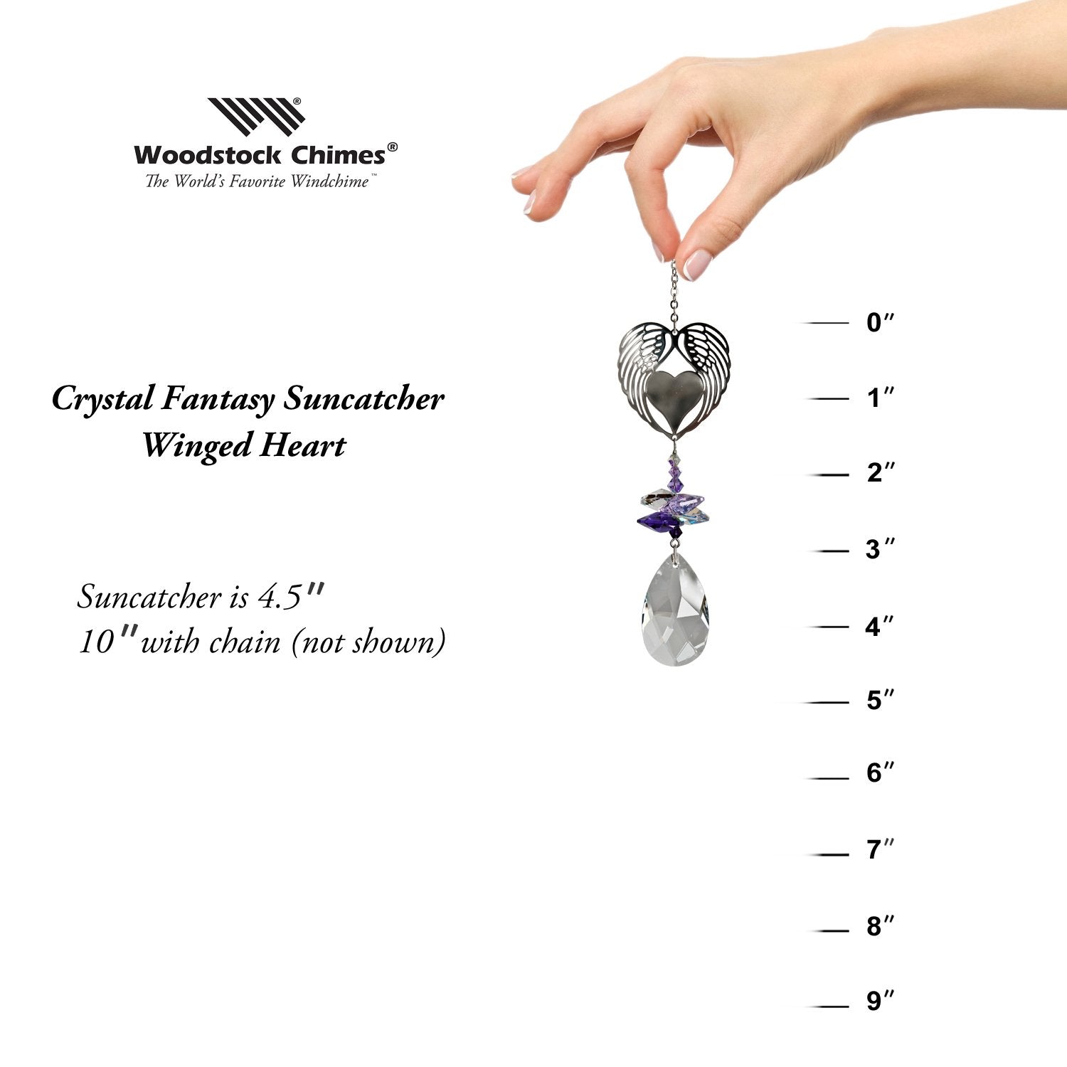 Crystal Fantasy Suncatcher - Winged Heart proportion image