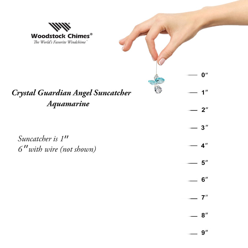 Crystal Guardian Angel Suncatcher - Aquamarine (March) main image
