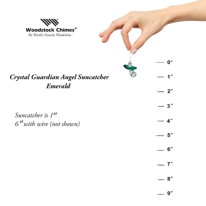 Crystal Guardian Angel Suncatcher - Emerald (May) main image