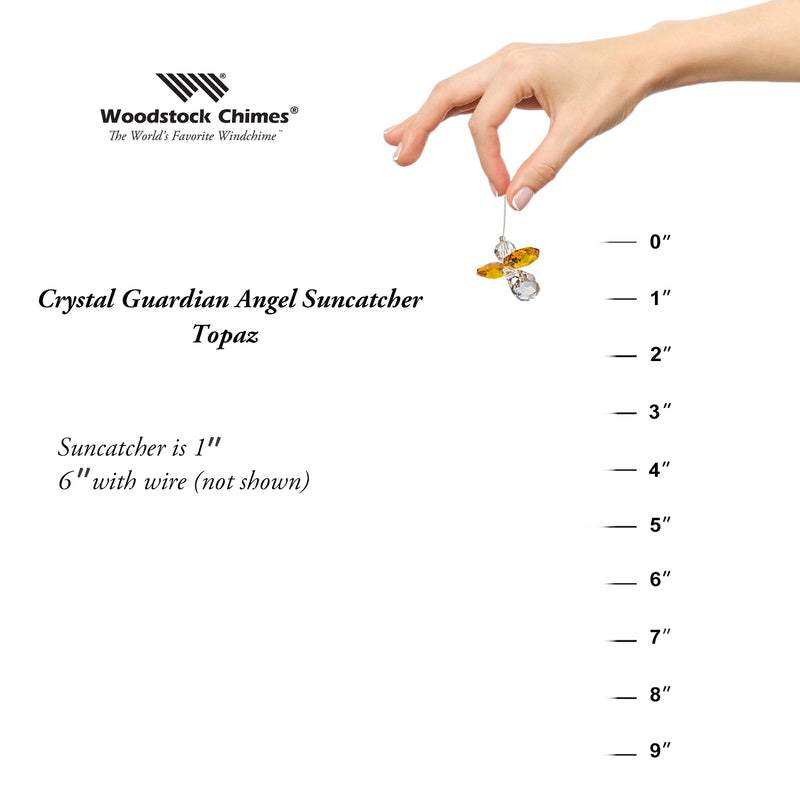 Crystal Guardian Angel Suncatcher - Topaz (November) main image