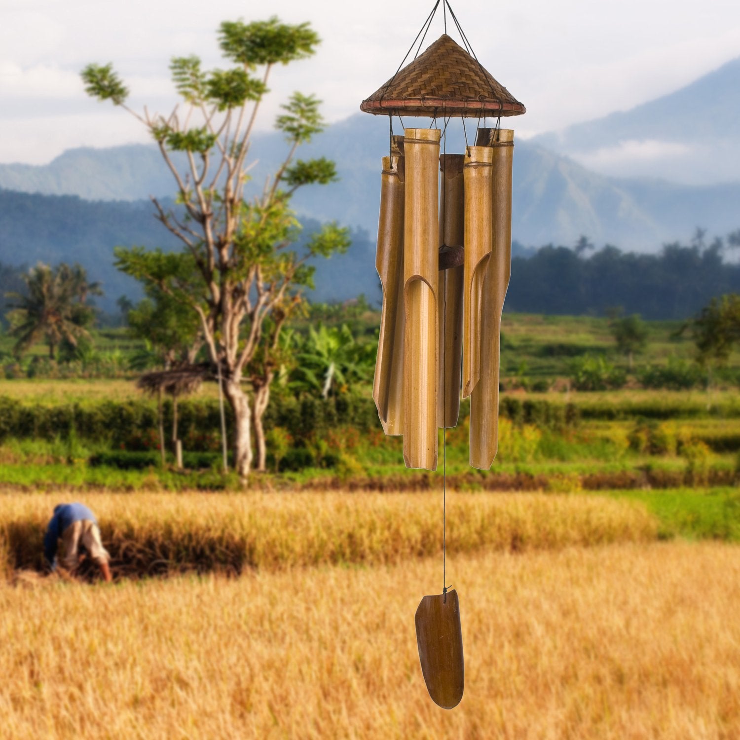 Woven Hat Bamboo Chime lifestyle image