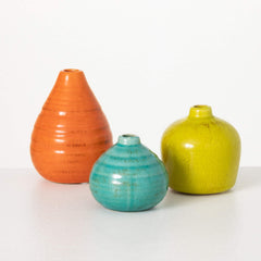 Bright And Colorful Bud Vases, Set of 3
