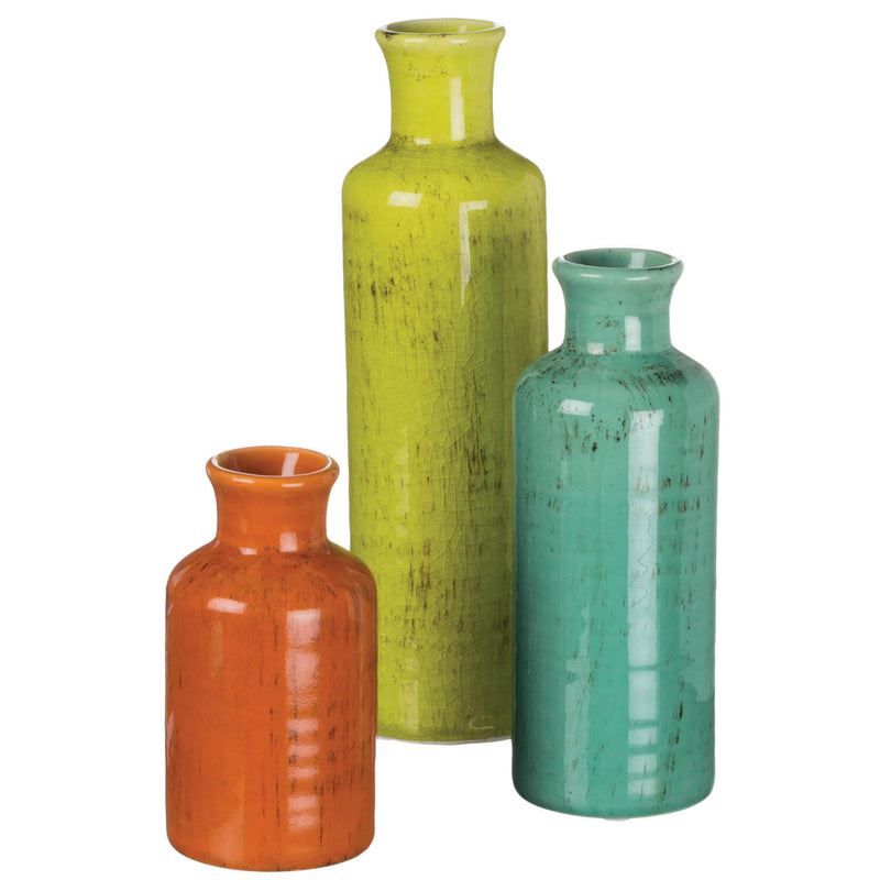 Bright and Colorful Bottle Vase Set Of 3