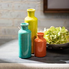 Bright and Colorful Bottle Vase Set Of 3