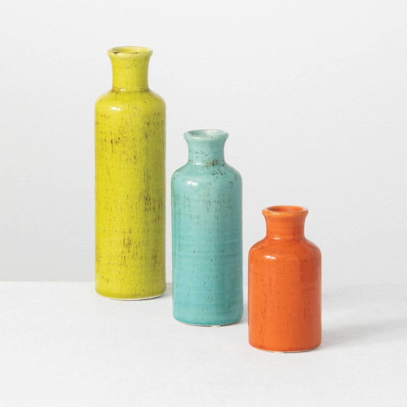 Bright and Colorful Bottle Vase Set Of 3