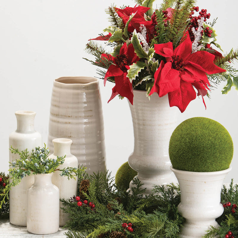 White Ceramic Farmhouse Urn