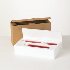 Ceramic Red Bottle Vase Set 3