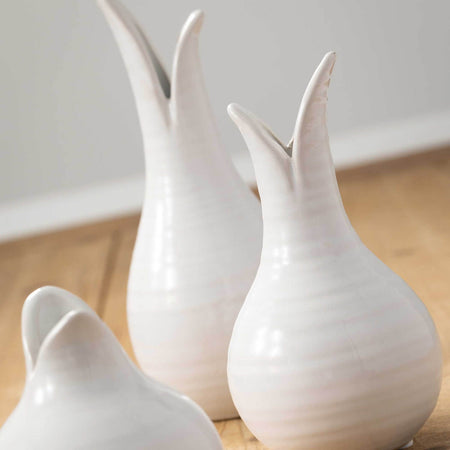 White Tulip Bud Vase Set Of 3