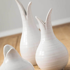 White Tulip Bud Vase Set Of 3