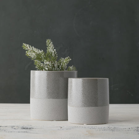 Two-Tone Gray Pot Set Of 2