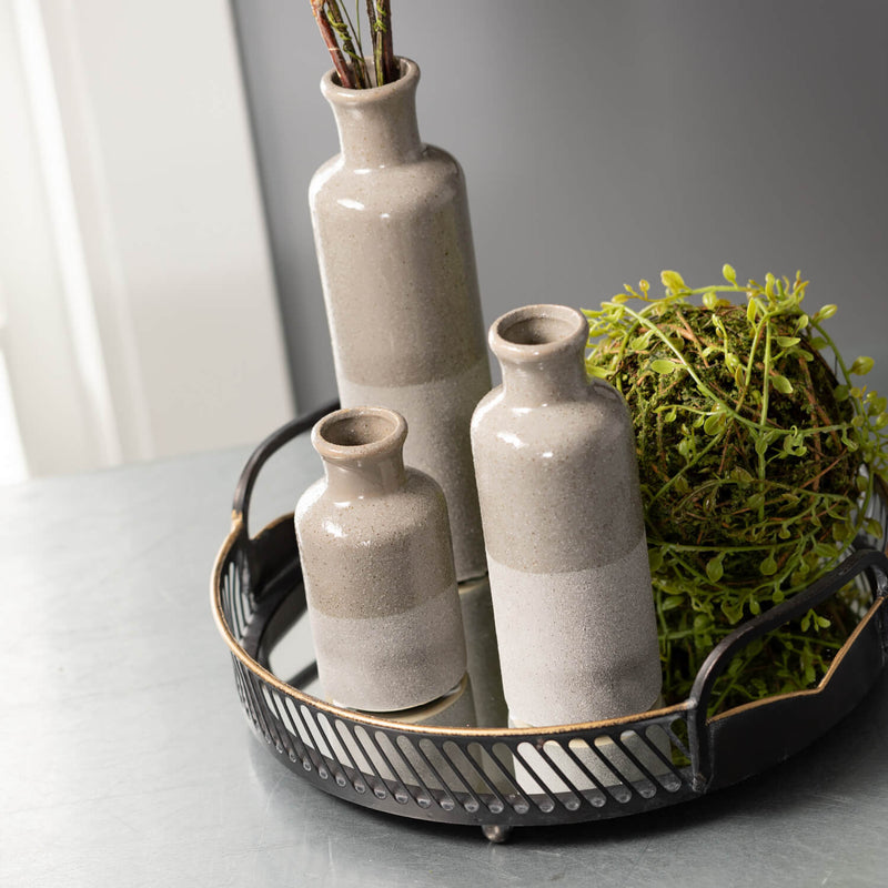 Two-Tone Gray Vase Set Of 3