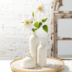 White Handled Bottle Vase Set3