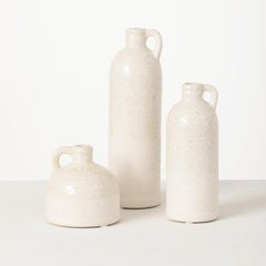 White Handled Bottle Vase Set3