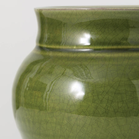 Earthy Two-Tone Brown and Green Ceramic Vase
