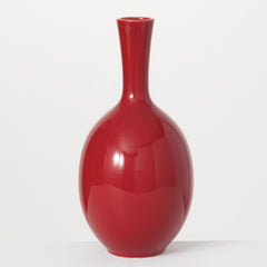 Red Glazed Sleek Ceramic Vase