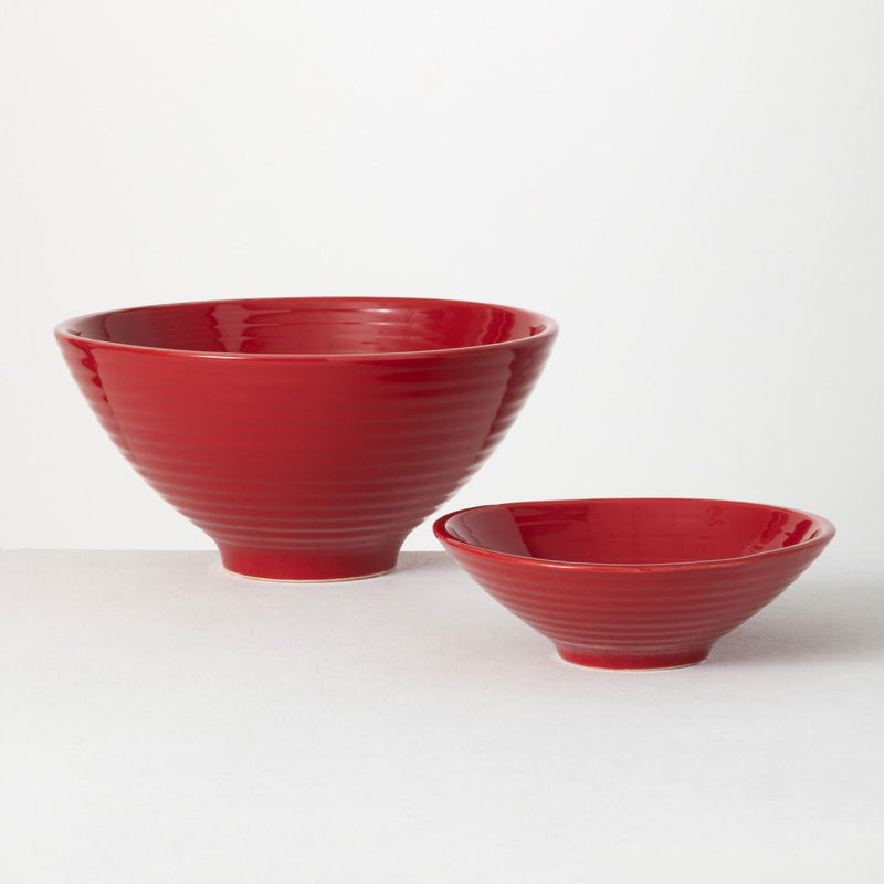 Glazed Ceramic Bowl Set Of 2