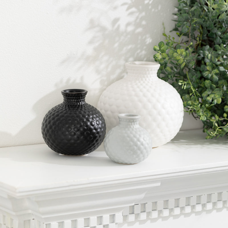 Embossed Dot Low Ball Vase Set