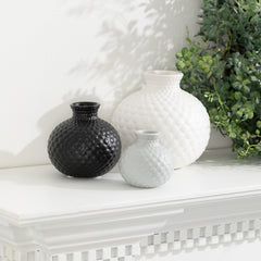 Embossed Dot Low Ball Vase Set