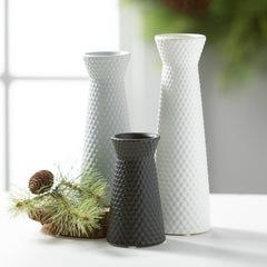 Emobssed Wide Mouth Vase Set