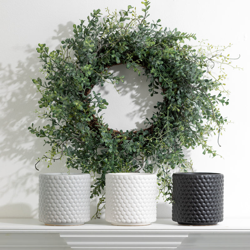 Polka Dot Textured Planters, Set Of 3