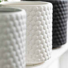 Polka Dot Textured Planters, Set Of 3