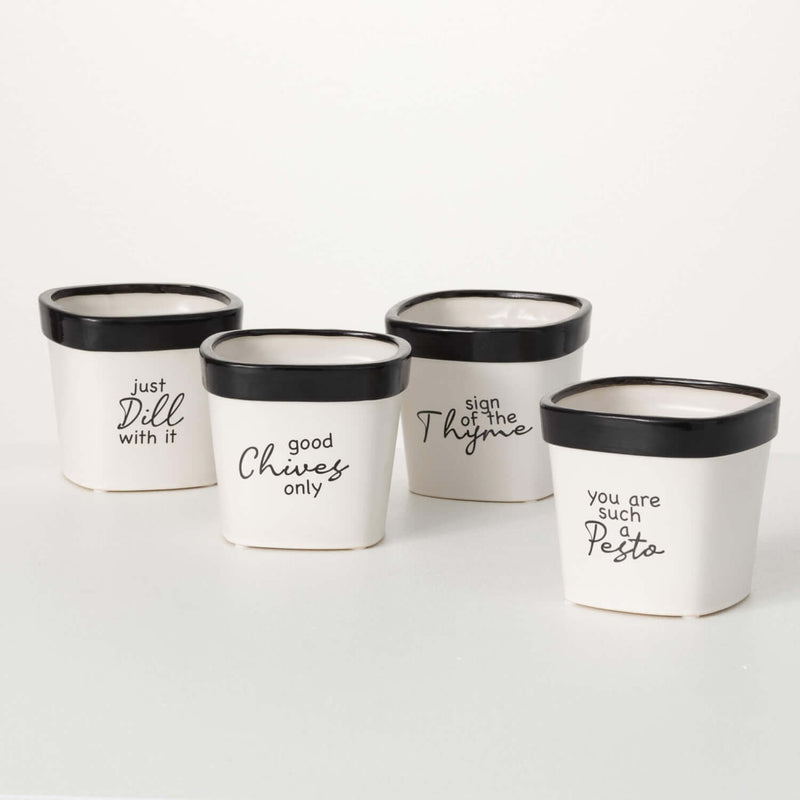 Whimsy Text Planter Set Of 4