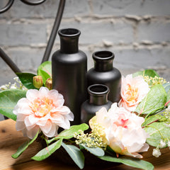 Matte Black Bottle Vases, Set Of 3
