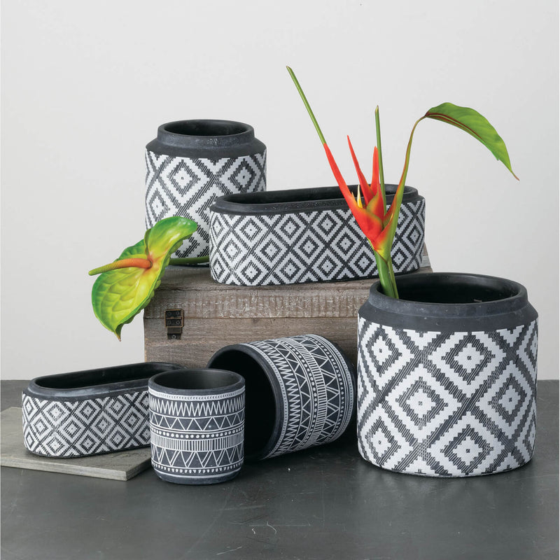 Aztec Printed Planter Set Of 2