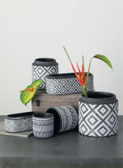 Aztec Printed Pot Set Of 2