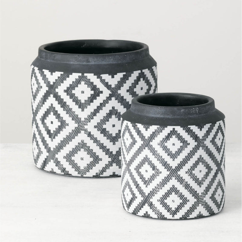 Aztec Printed Pot Set Of 2